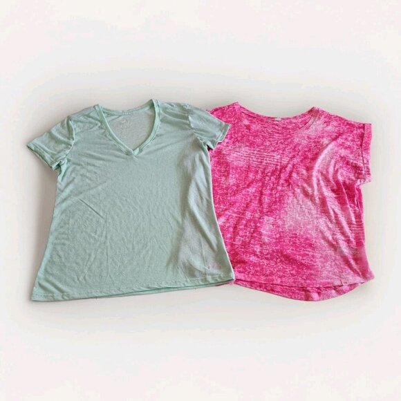 T Shirt Womens L Lot of 2 Adidas The North Face Ligthweight Active Yoga Running - Picture 1 of 16